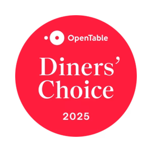 OpenTable Diners' Choice 2025 award recognizing Bascom's Chop House for outstanding dining experiences