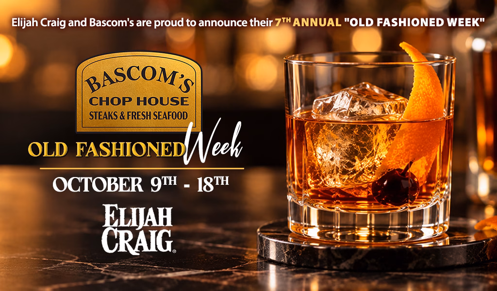 Old Fashioned Week cocktail event at Bascom’s Chop House in Clearwater, October 9–18, 2026